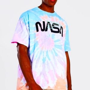 Boohooman Oversized Nasa logo tie dye Small T-Shirt